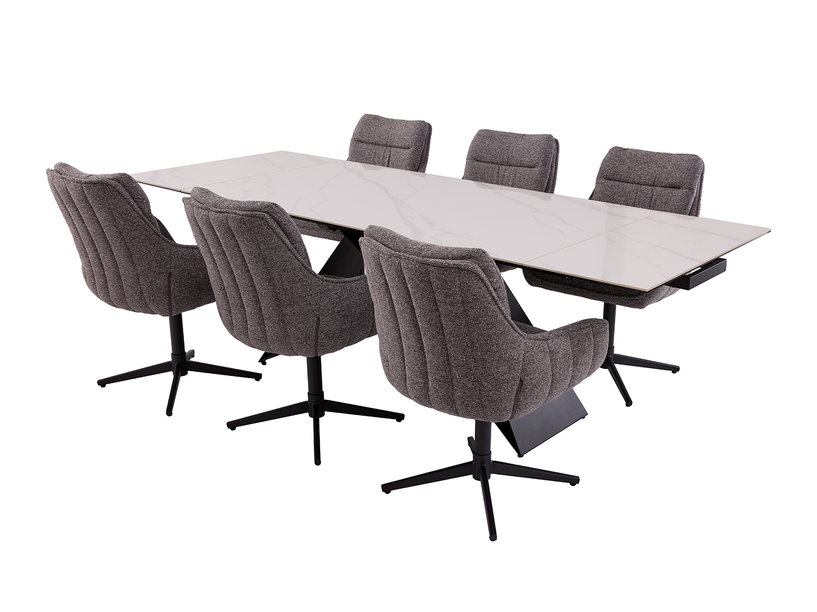 Extending Dining Table & 6 Belmond Armchairs